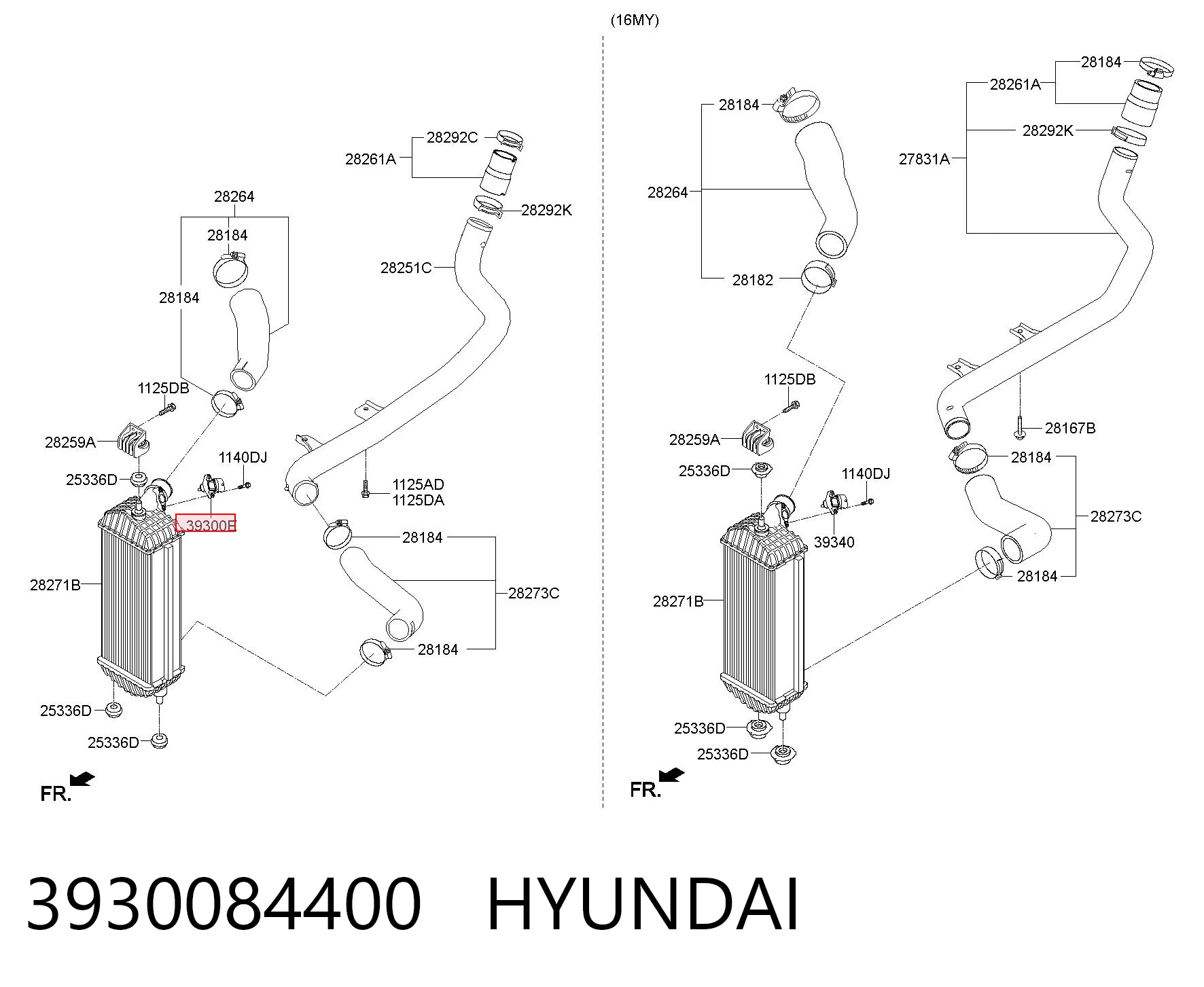 3930084400 Hyundai/Kia Sensor de presión de sobrealimentación