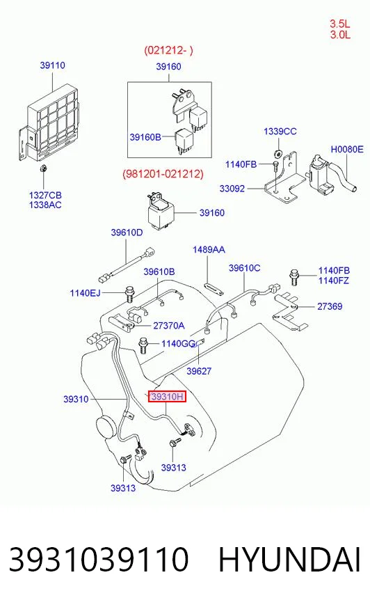 3931039110 Hyundai/Kia Sensor posición arbol de levas