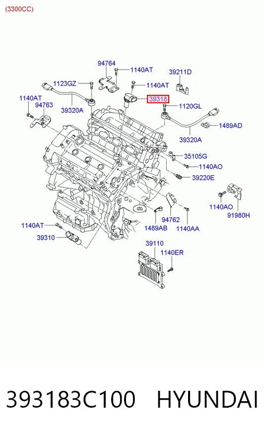 393183C100 Hyundai/Kia Sensor posición arbol de levas