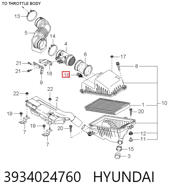 3934024760 Hyundai/Kia Sensor de temperatura del aire de admisión