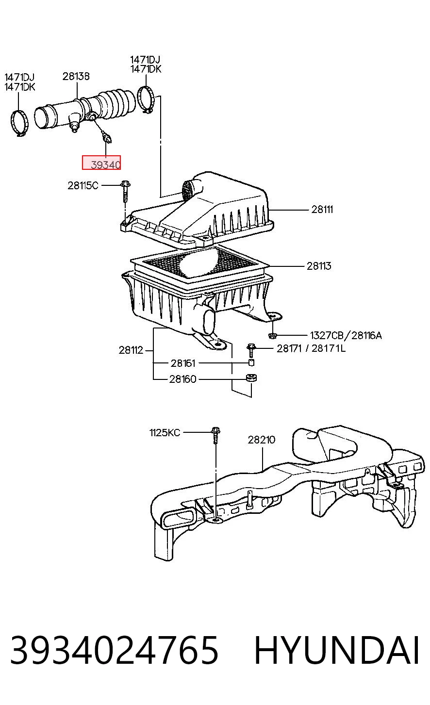 3934024765 Hyundai/Kia Sensor de temperatura del aire de admisión