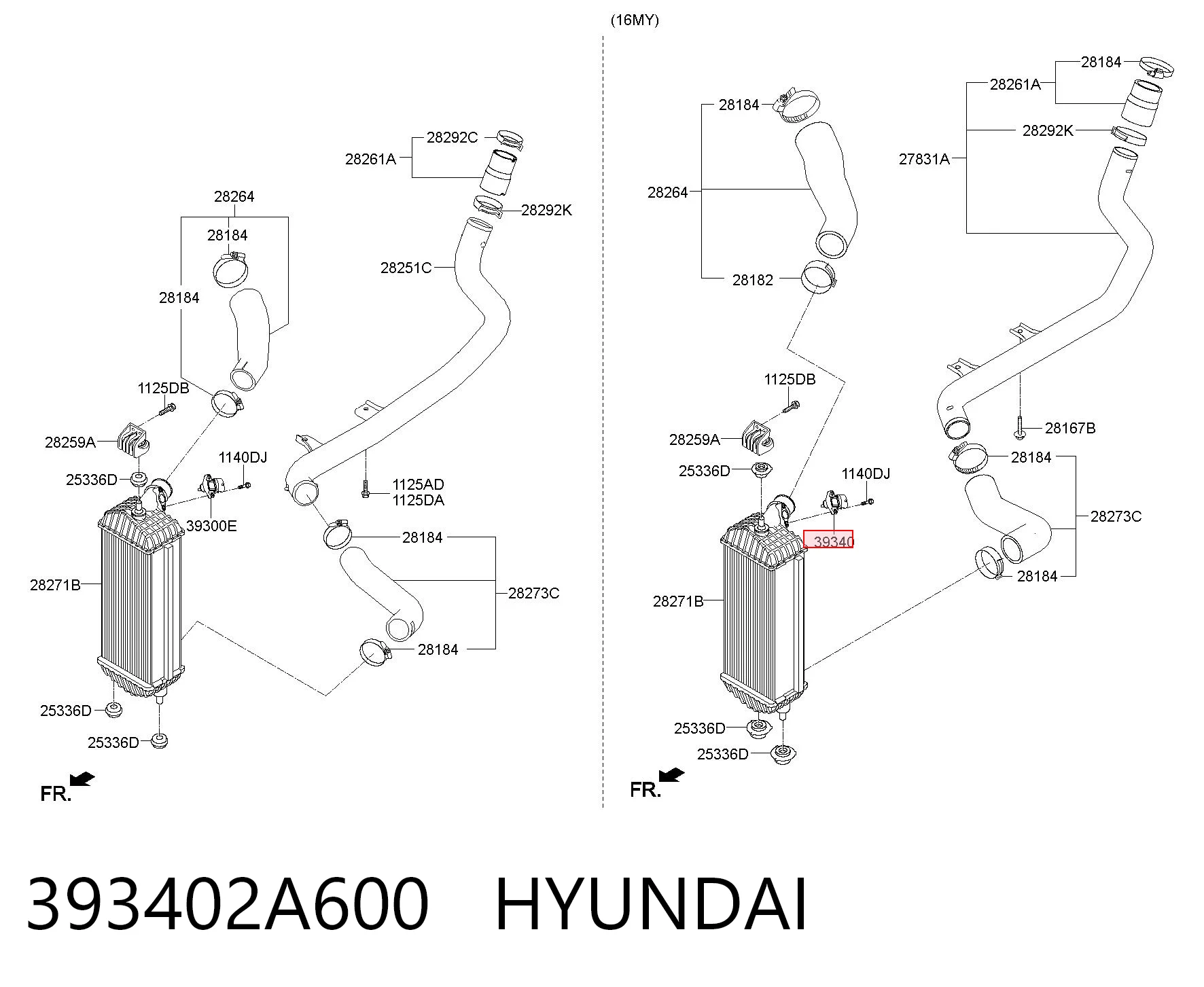 393402A600 Hyundai/Kia Sensor de temperatura del aire de admisión