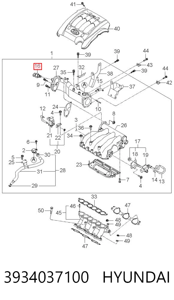3934037100 Hyundai/Kia Sensor de temperatura del aire de admisión