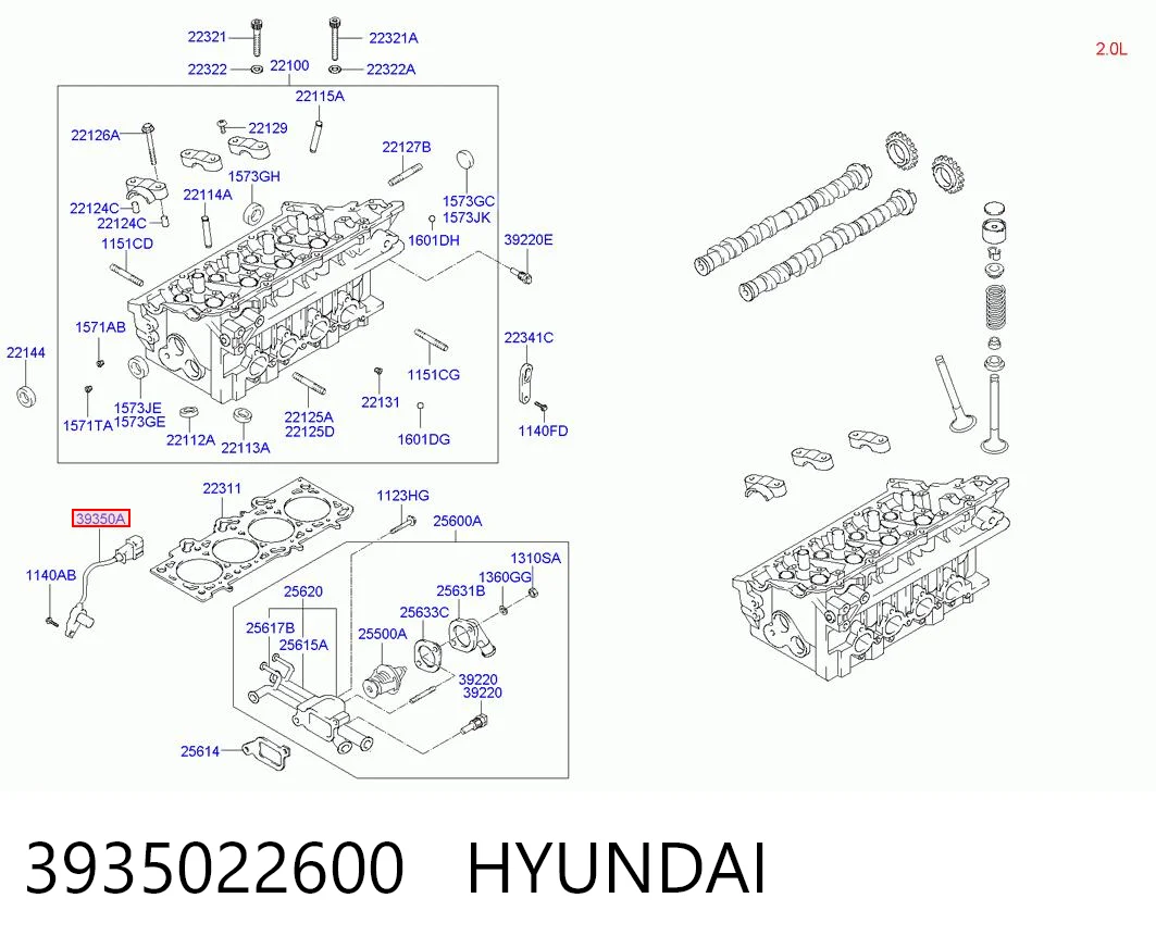 3935022600 Hyundai/Kia Sensor posición arbol de levas