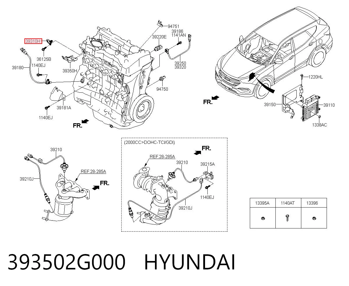 393502G000 Hyundai/Kia Sensor posición arbol de levas