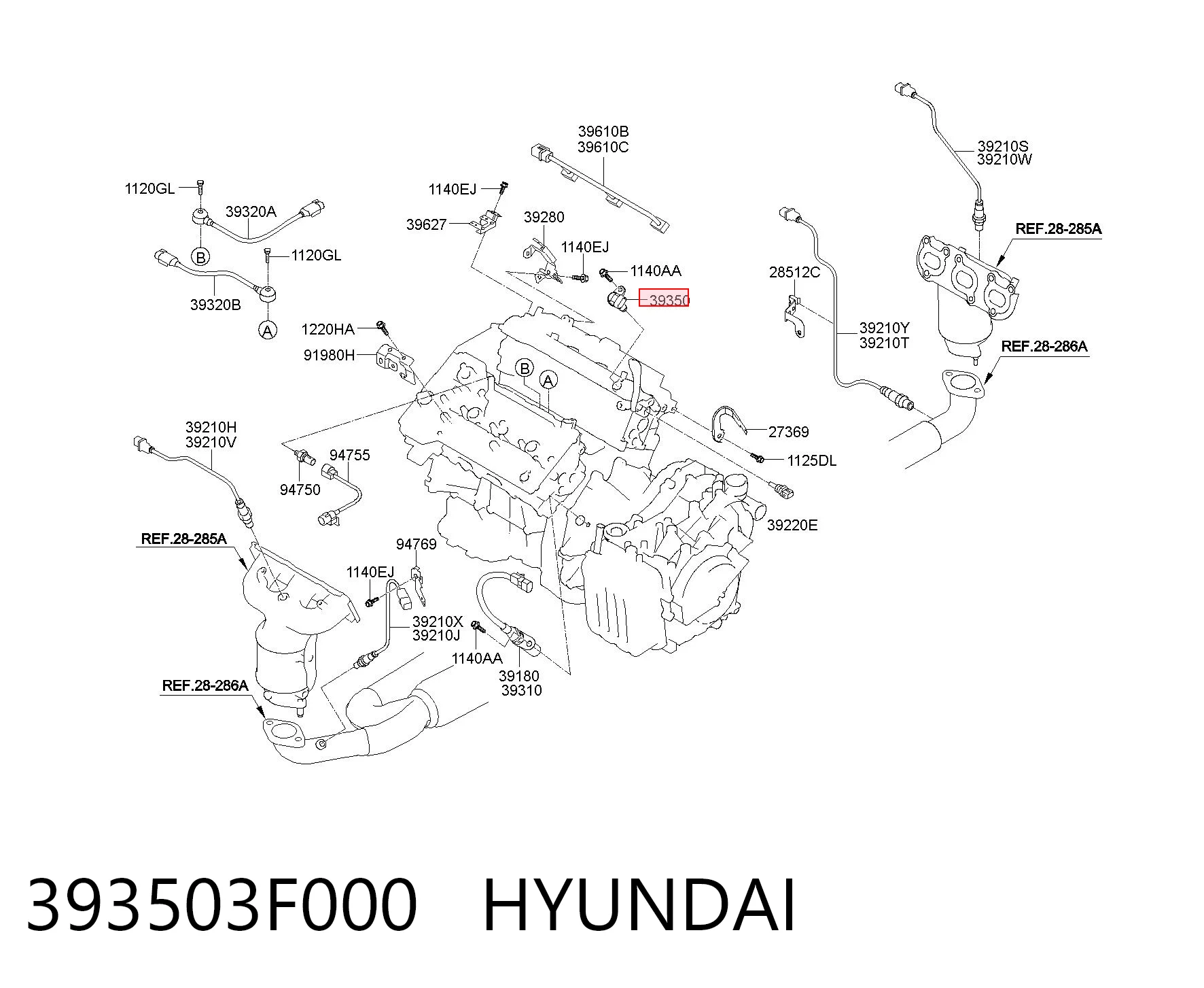 393503F000 Hyundai/Kia Sensor posición arbol de levas