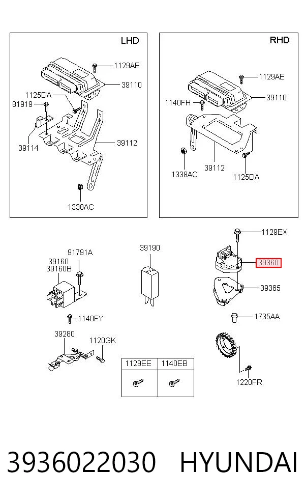 Sensor de posición del pedal del acelerador 3936022030 HYUNDAI
