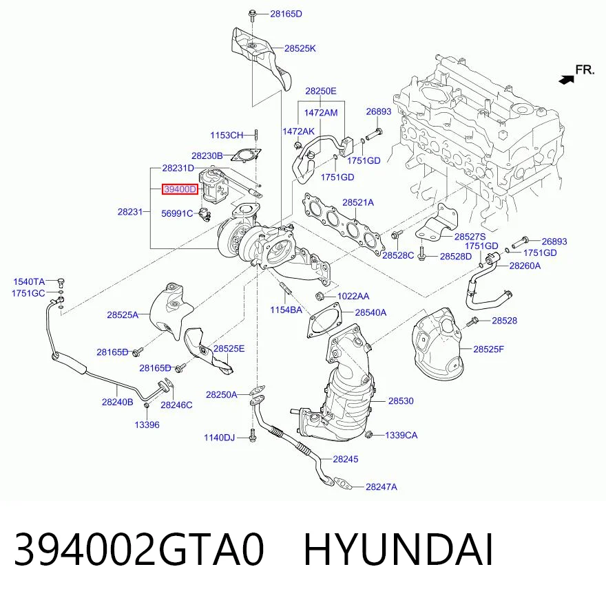 394002GTA0 Hyundai/Kia Válvula de regulación para aire de admisión