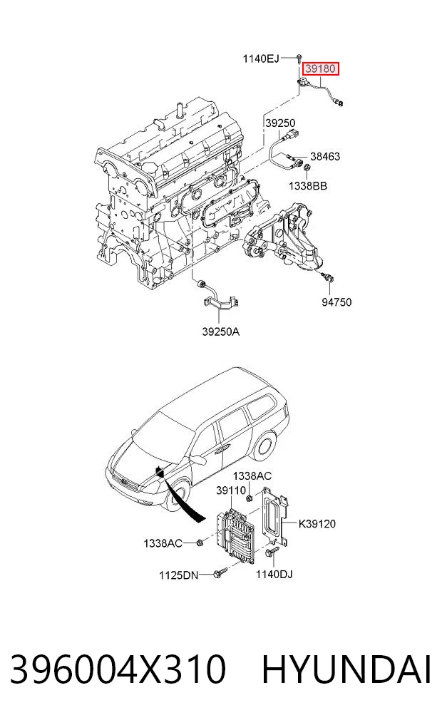 Sensor ckp para KIA Carnival III (VQ)
