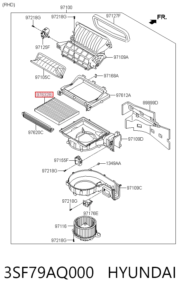 3SF79AQ000 Hyundai/Kia Filtro antipolen