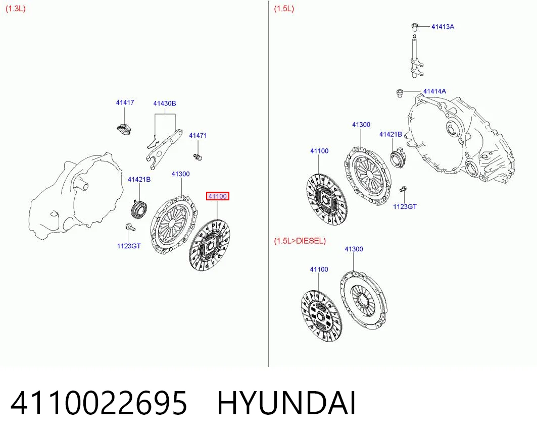 Disco de embrague 4110022695 HYUNDAI