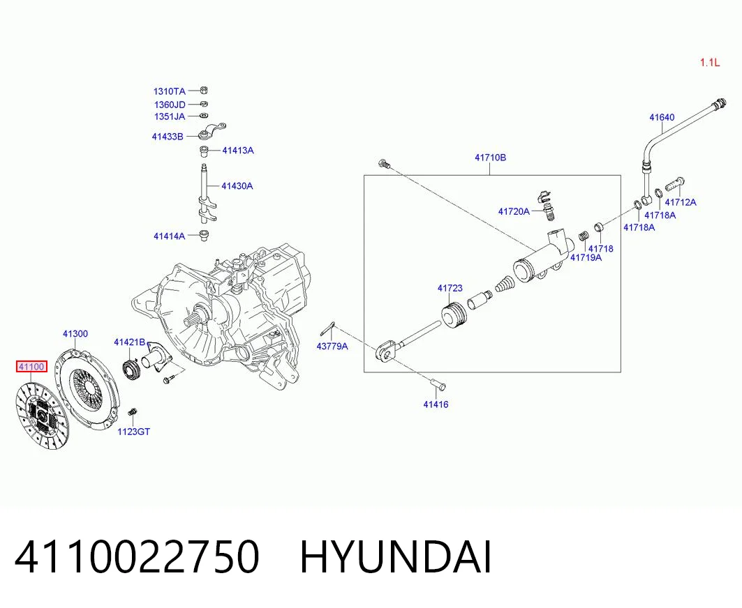 Disco de embrague 4110022750 HYUNDAI