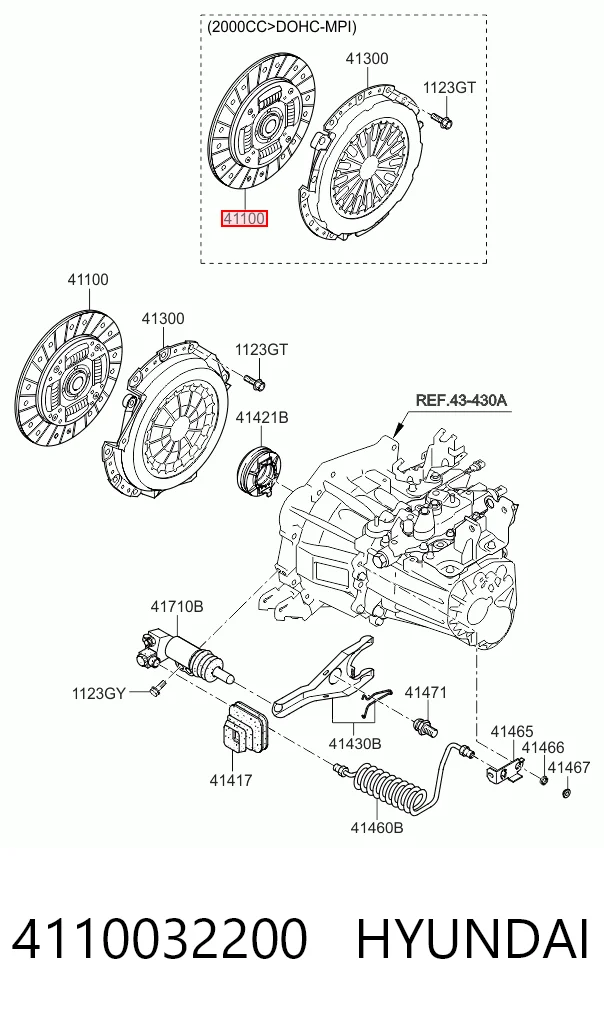 Disco de embrague 4110032200 HYUNDAI