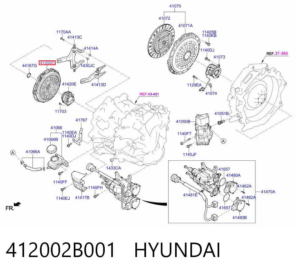 412002B001 Hyundai/Kia Embrague motor