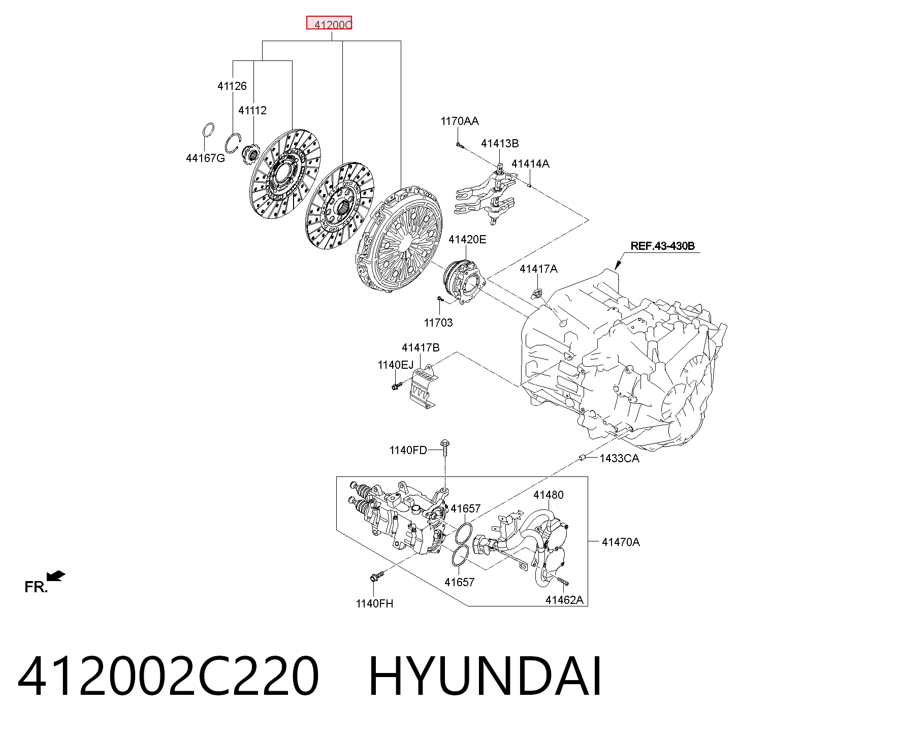 412002C220 Hyundai/Kia Embrague motor
