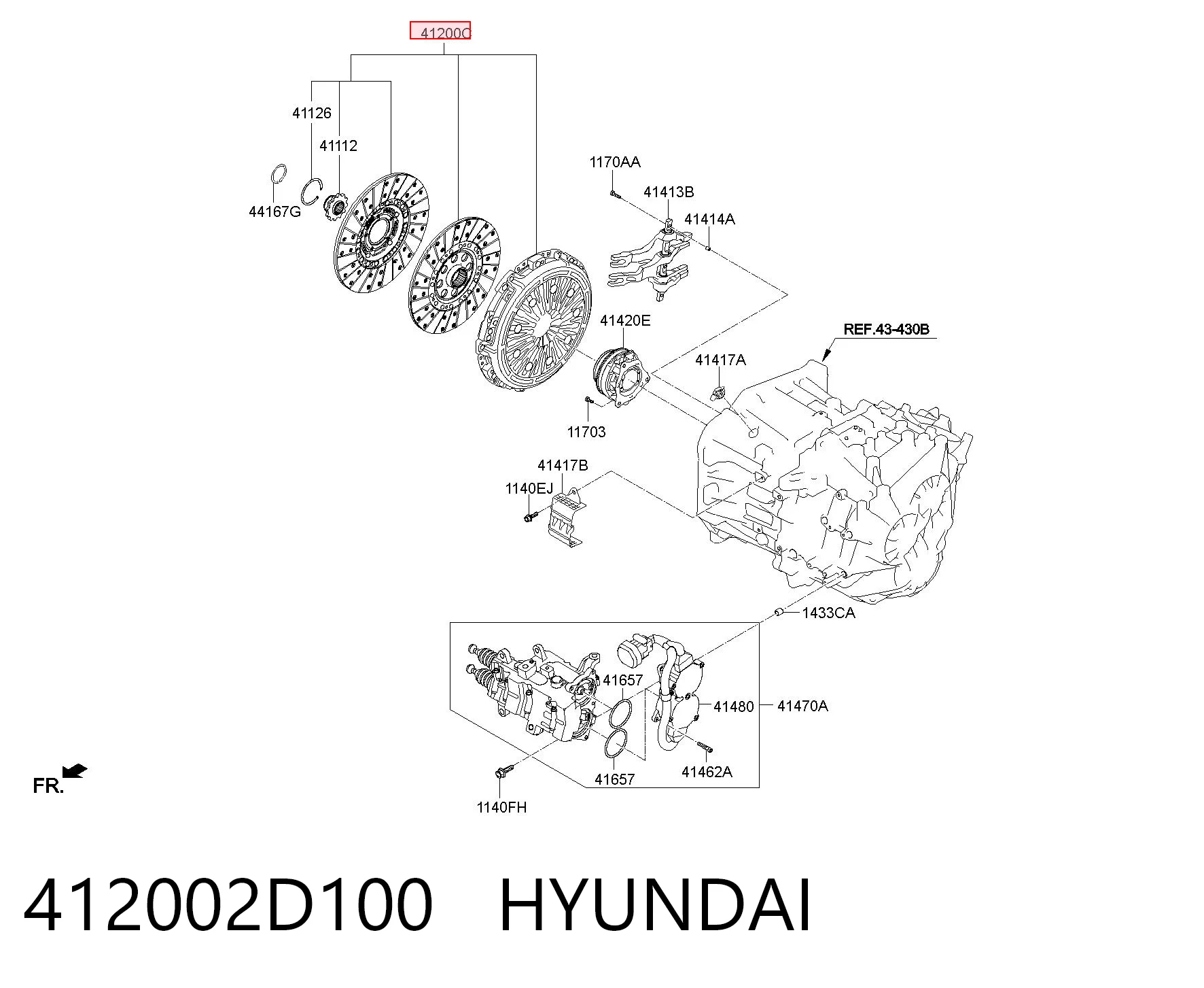 412002D100 Hyundai/Kia Embrague motor