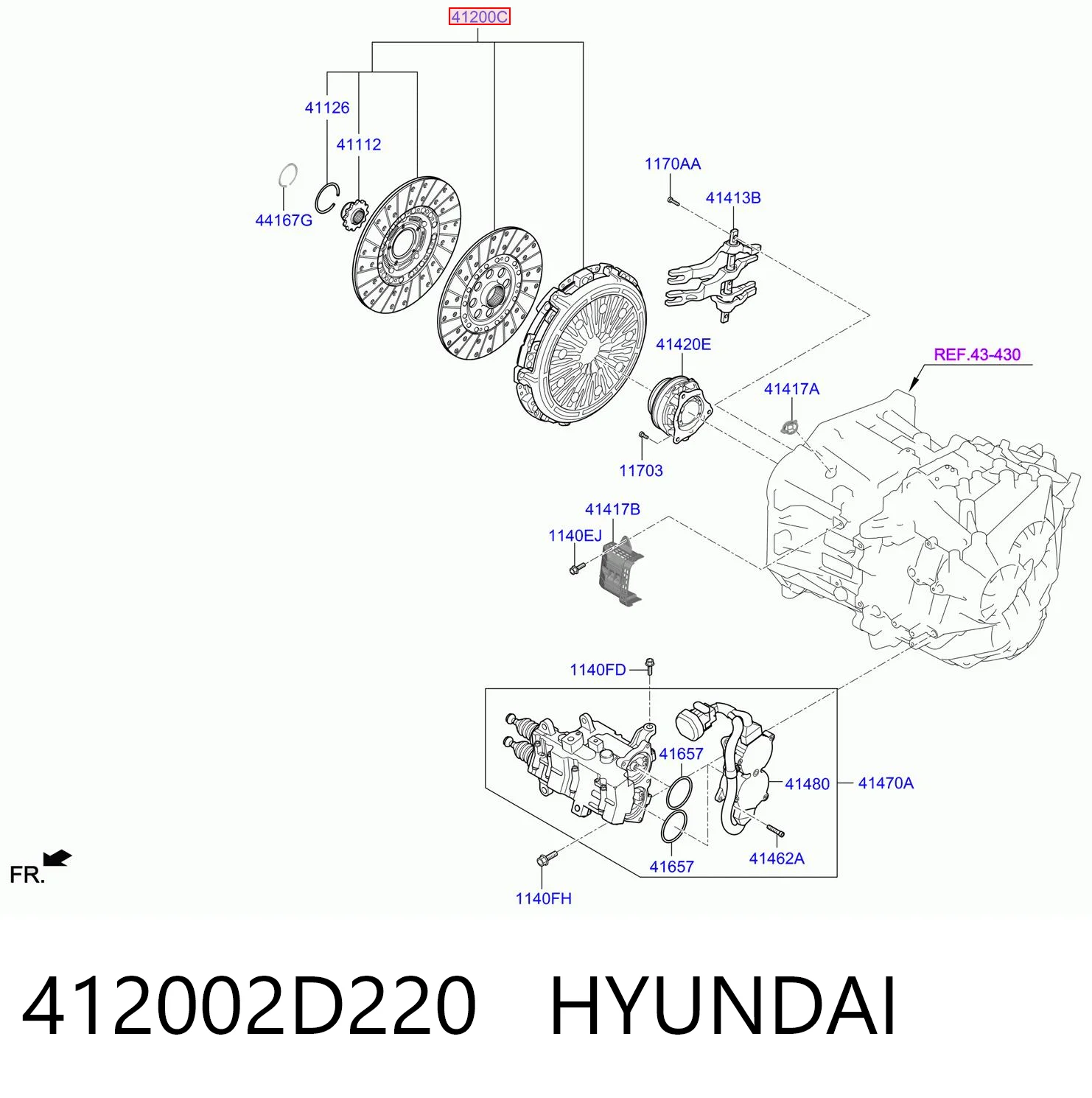 412002D220 Hyundai/Kia Embrague motor