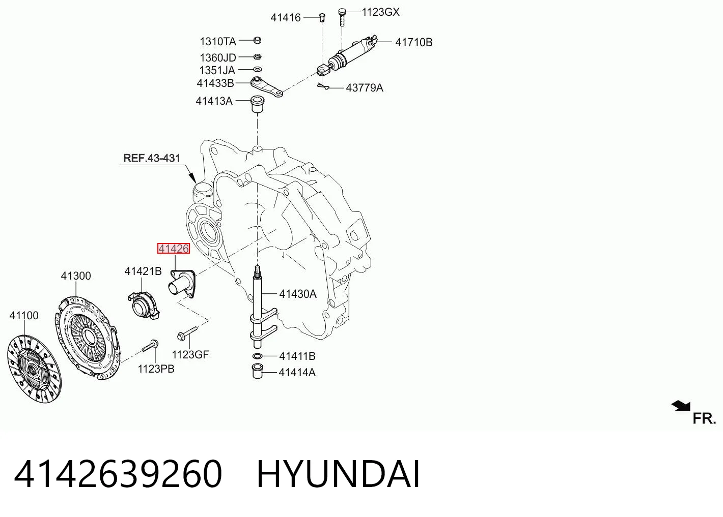 4142639260 Hyundai/Kia Guía del cojinete de desembrague