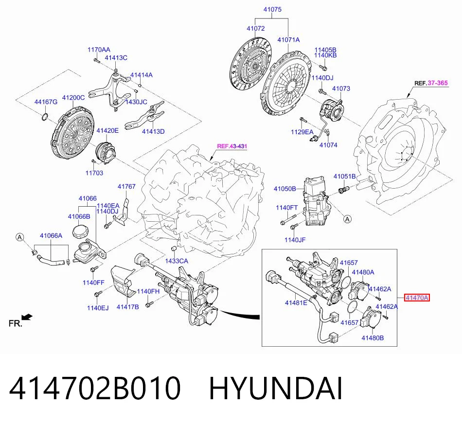 414702B010 Hyundai/Kia Actuador de embrague