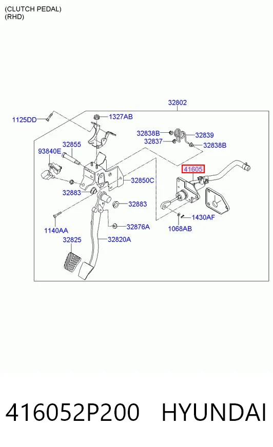 416052P200 Hyundai/Kia Cilindro maestro de clutch