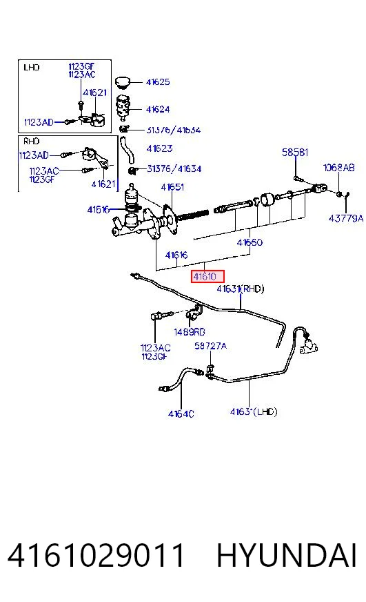 Cilindro maestro de embrague para Hyundai Coupe RD