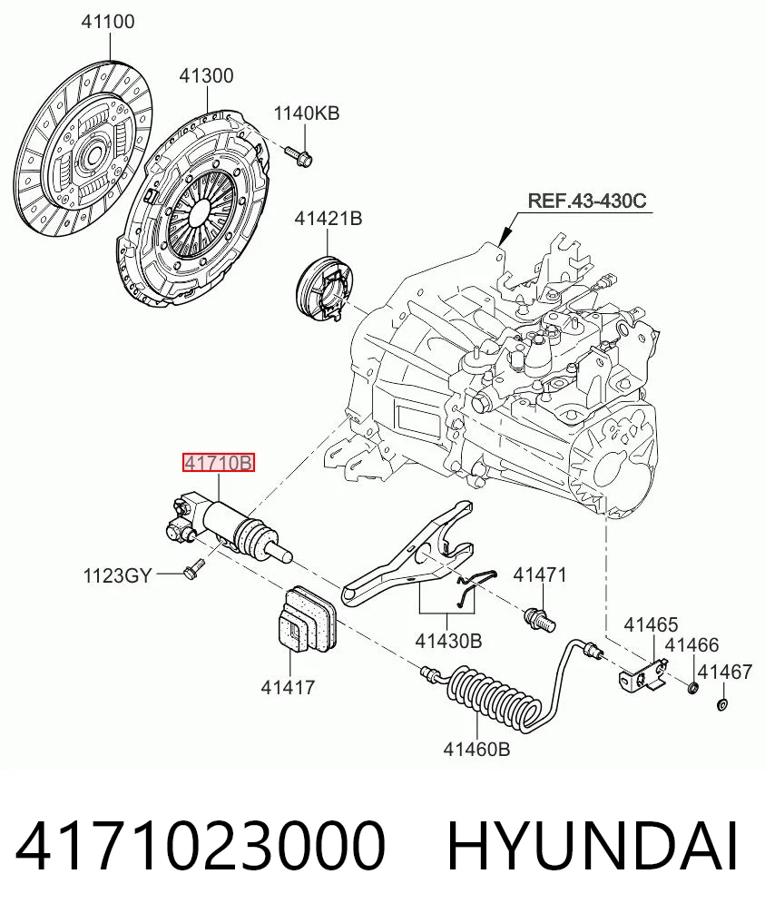 4171023000 Hyundai/Kia Cilindro receptor de embrague