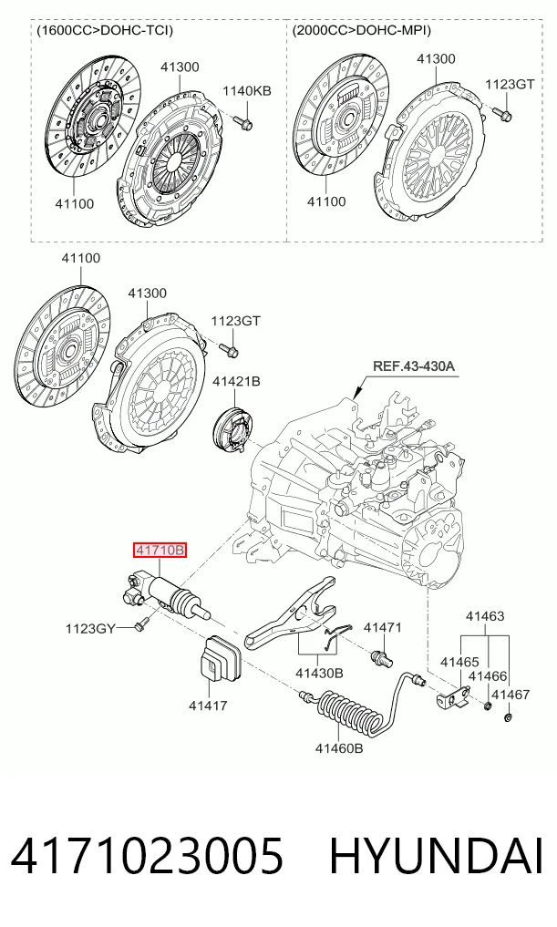 4171023005 Hyundai/Kia Cilindro receptor de embrague