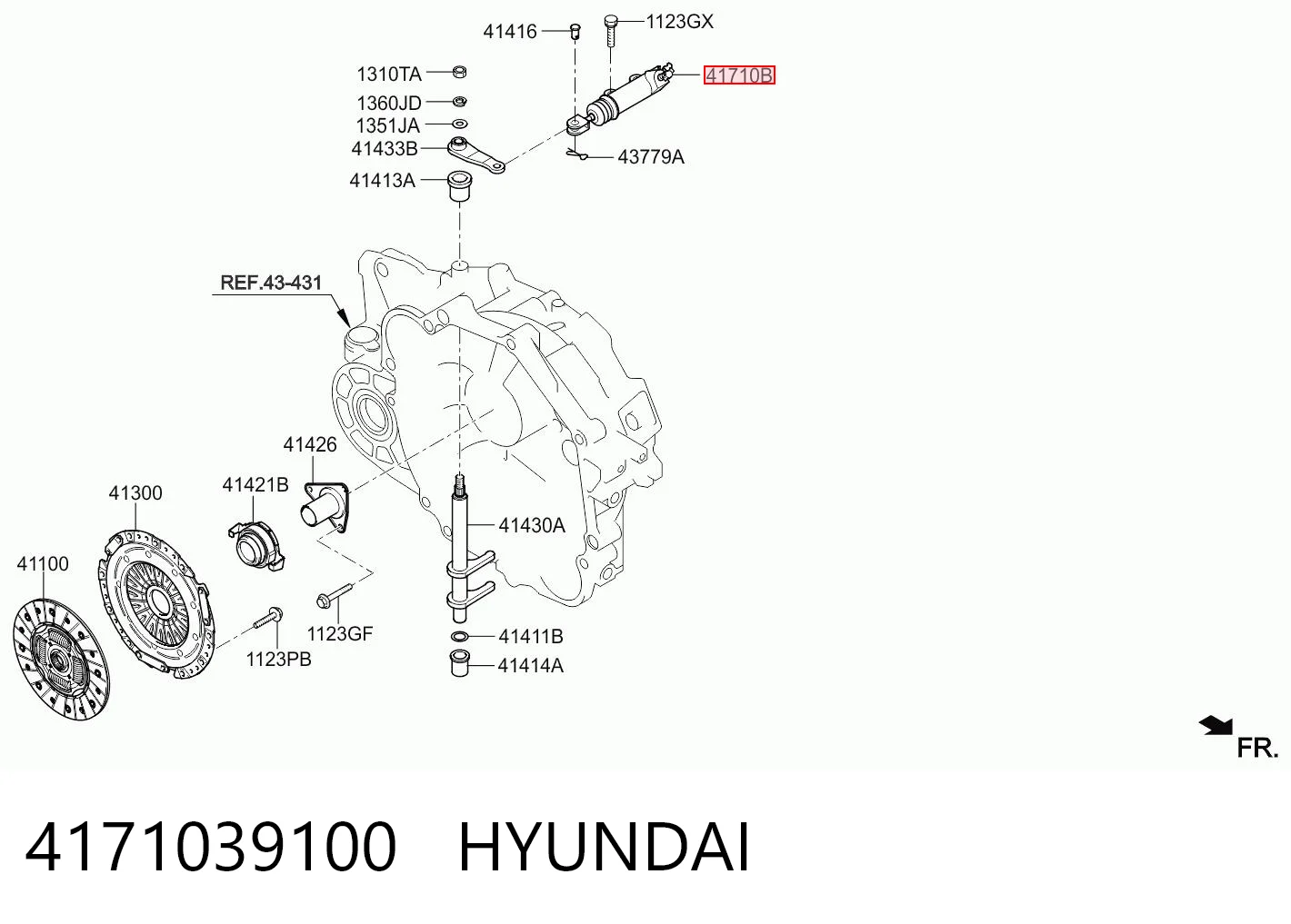 4171039100 Hyundai/Kia Cilindro receptor de embrague
