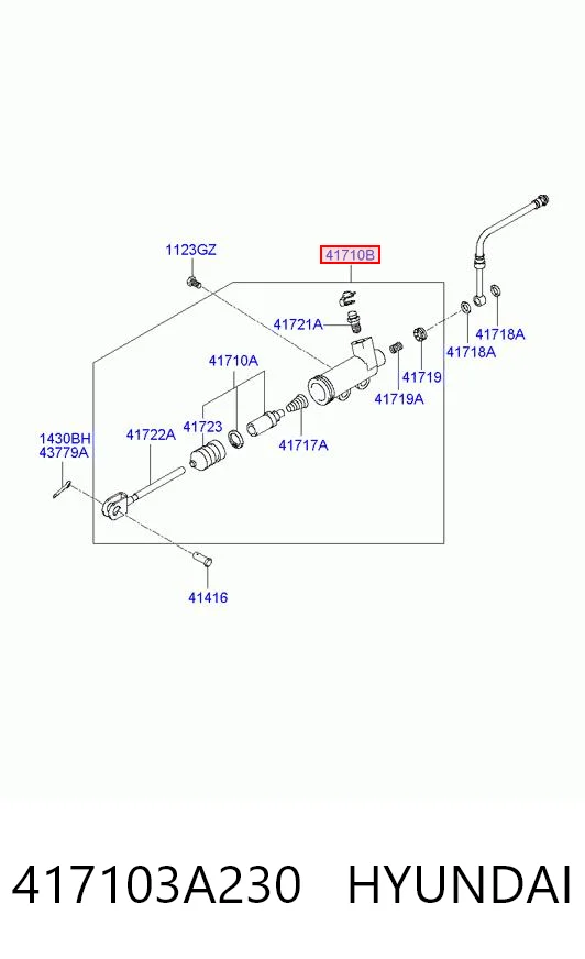 Cilindro receptor de embrague 417103A230 HYUNDAI