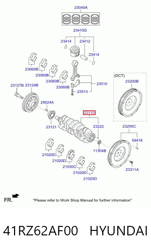 41RZ62AF00 Hyundai/Kia Cigüeñal