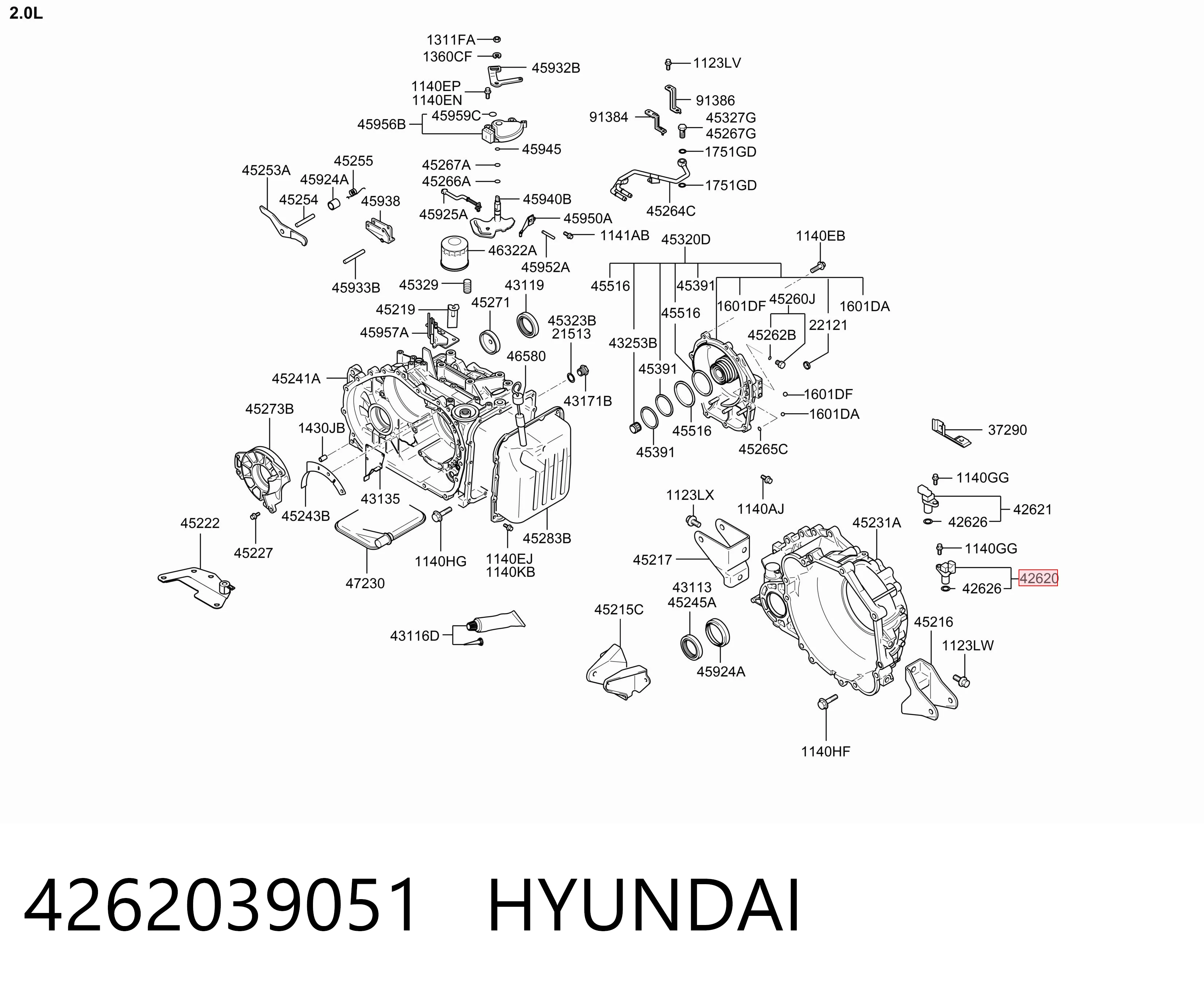 4262039051 Hyundai/Kia Captador de velocidad