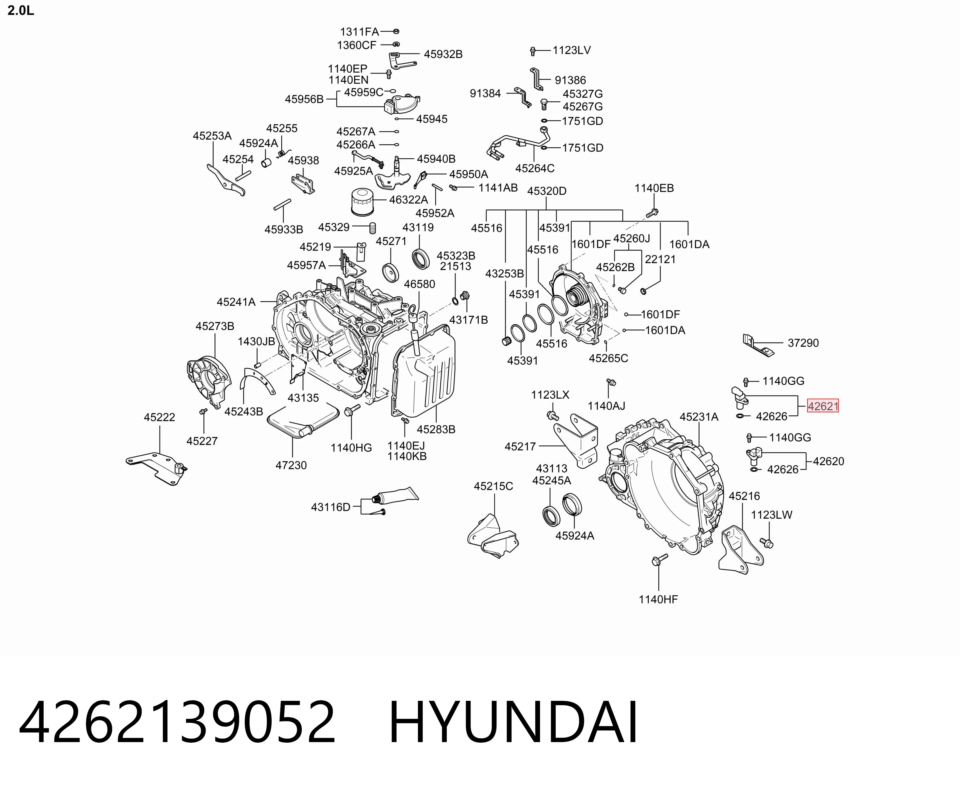 4262139052 Hyundai/Kia Captador de velocidad