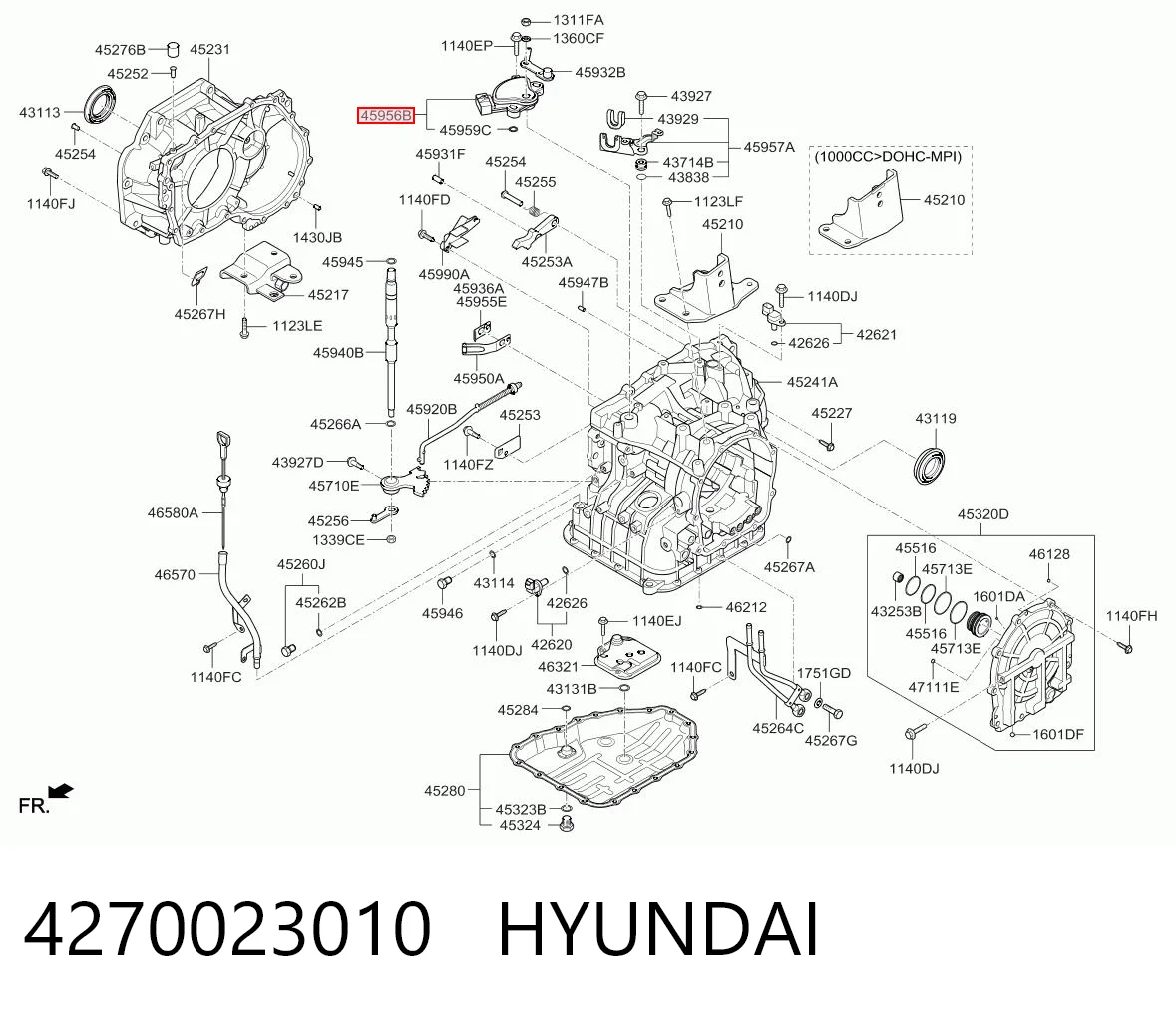 4270023010 Hyundai/Kia Sensor de posición del selector de la transmisión automática