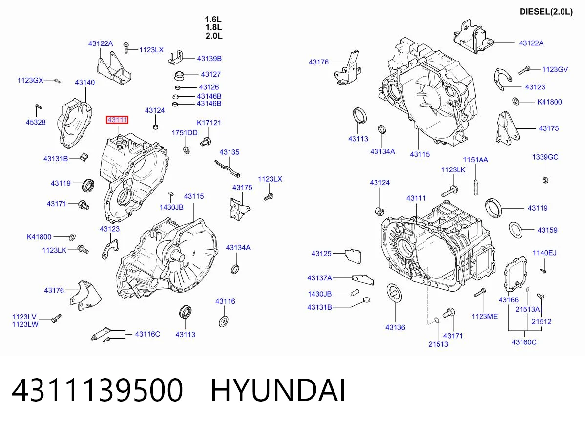 Comprar Caja de cambios manual completa Hyundai Sonata  EU4 a bajo precio