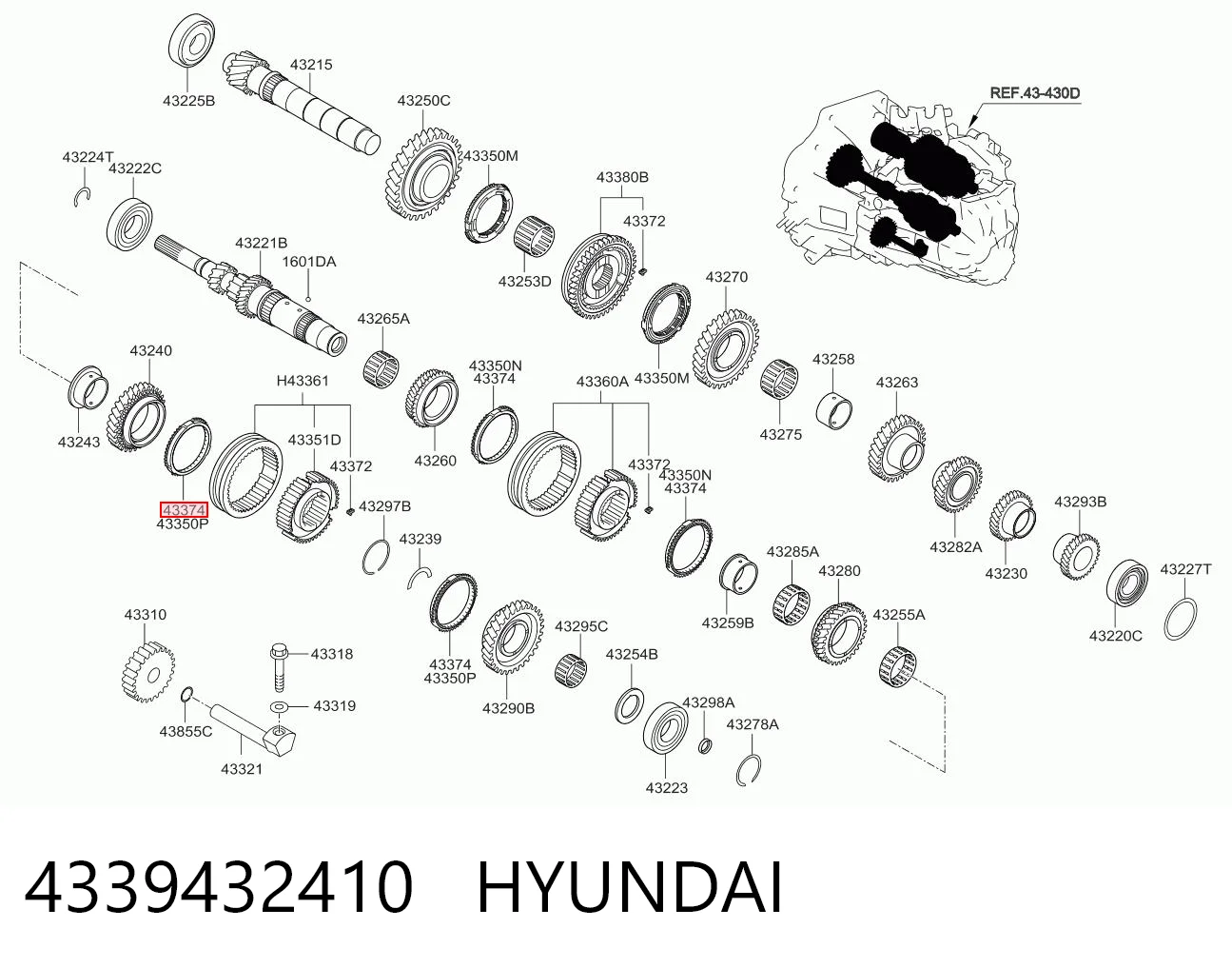 4339432410 Hyundai/Kia Anillo sincronizador