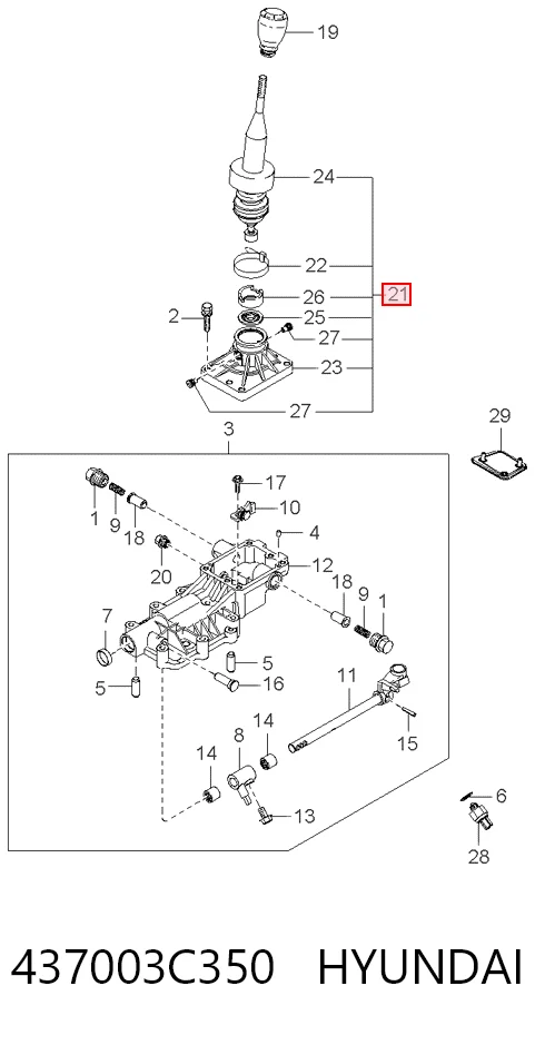 Palanca selectora cambio de marcha KIA Sorento I (2002-2006)