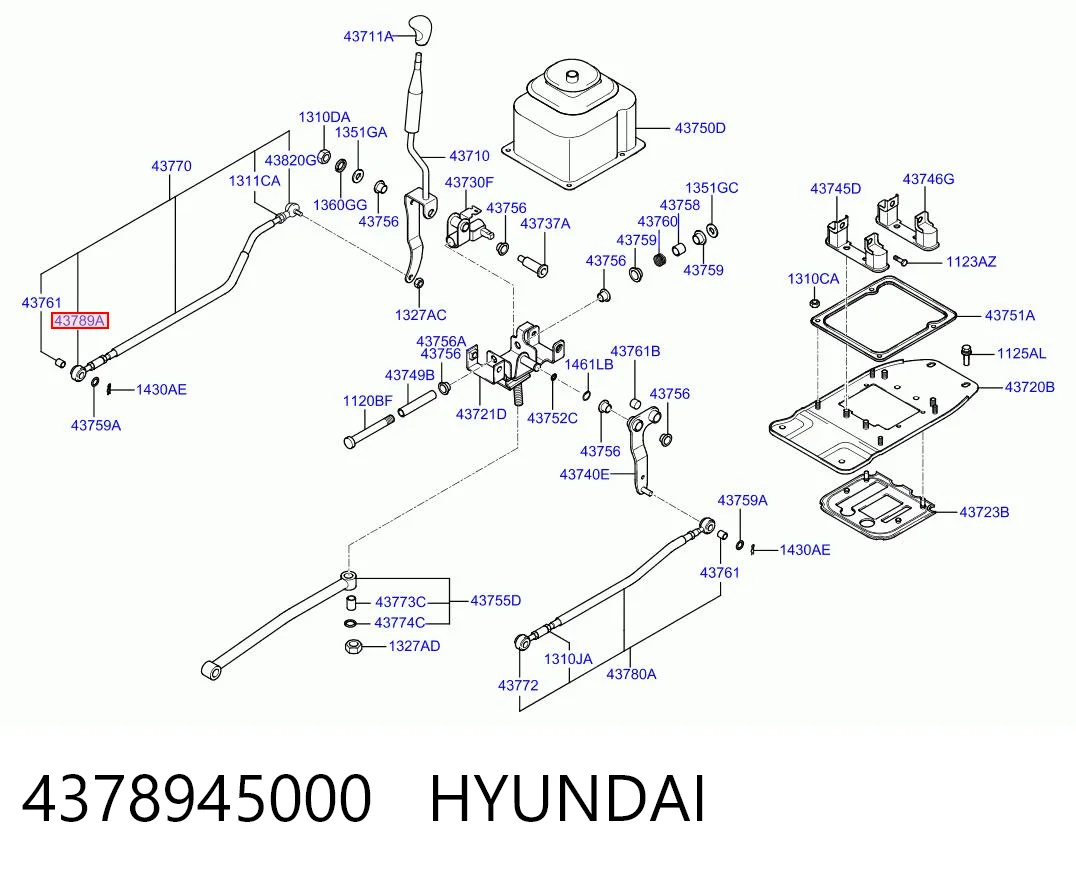 Terminal de varilla de la caja de cambios 4378945000 HYUNDAI