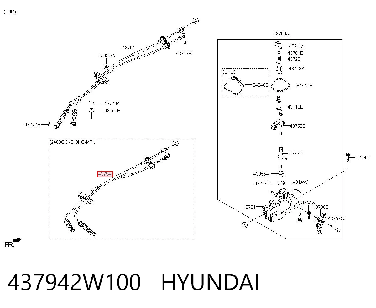 Comprar Cable de cambio doble Hyundai Santa Fe III DM a bajo precio