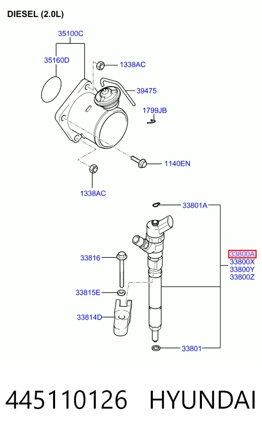 445110126 Hyundai/Kia Inyector de combustible