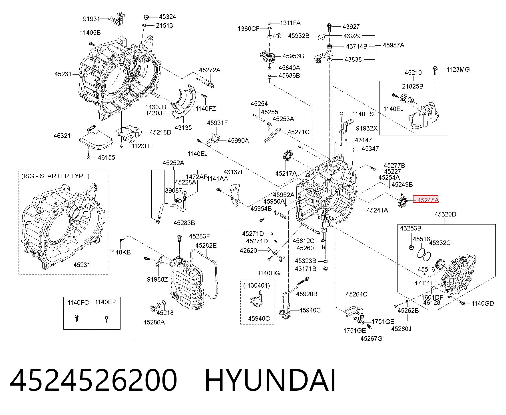 4524526200 Hyundai/Kia Retén del semieje delantero izquierdo