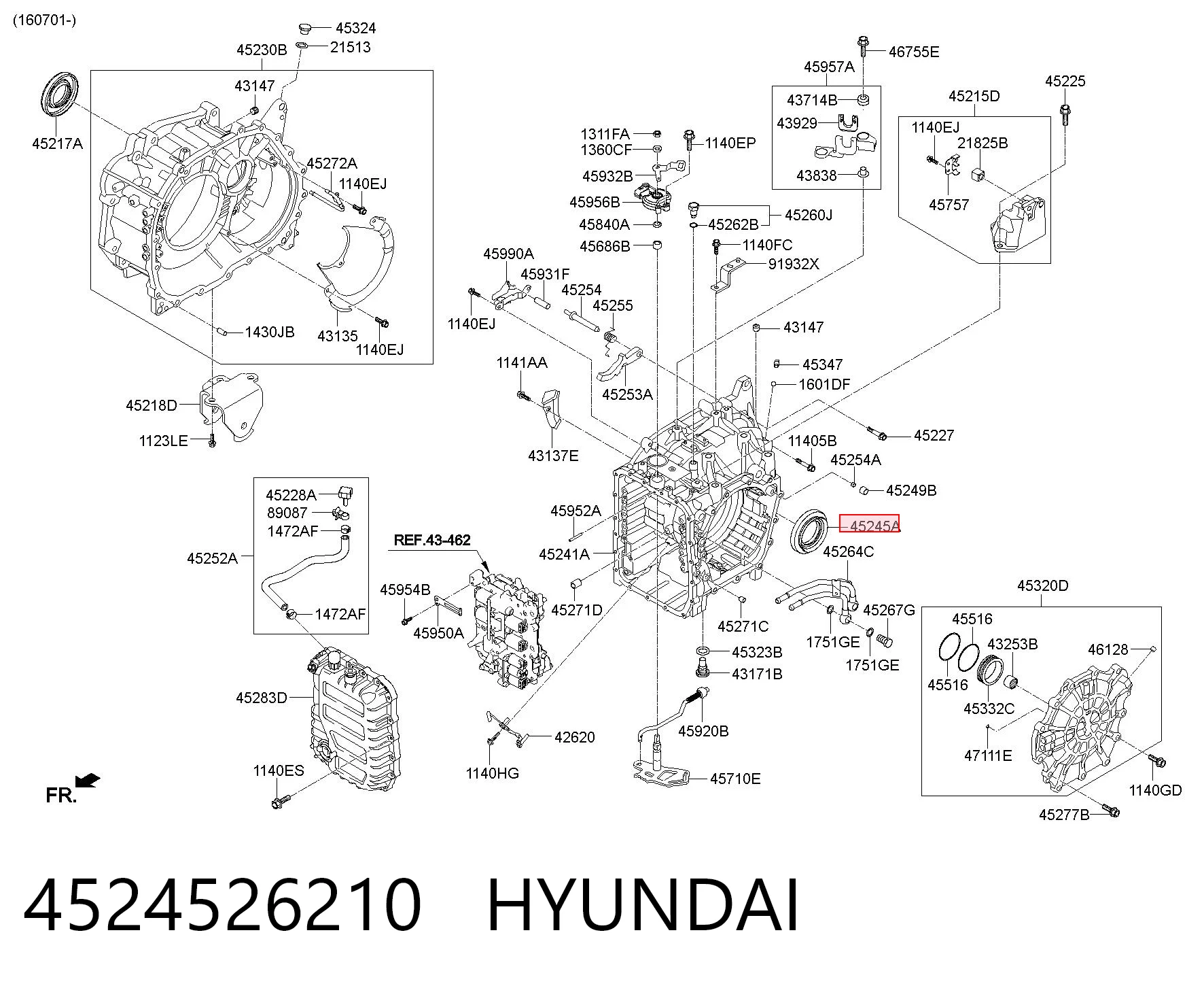 4524526210 Hyundai/Kia Retén del semieje delantero izquierdo
