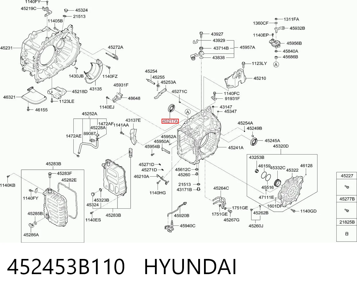 452453B110 Hyundai/Kia Retén del semieje delantero derecho