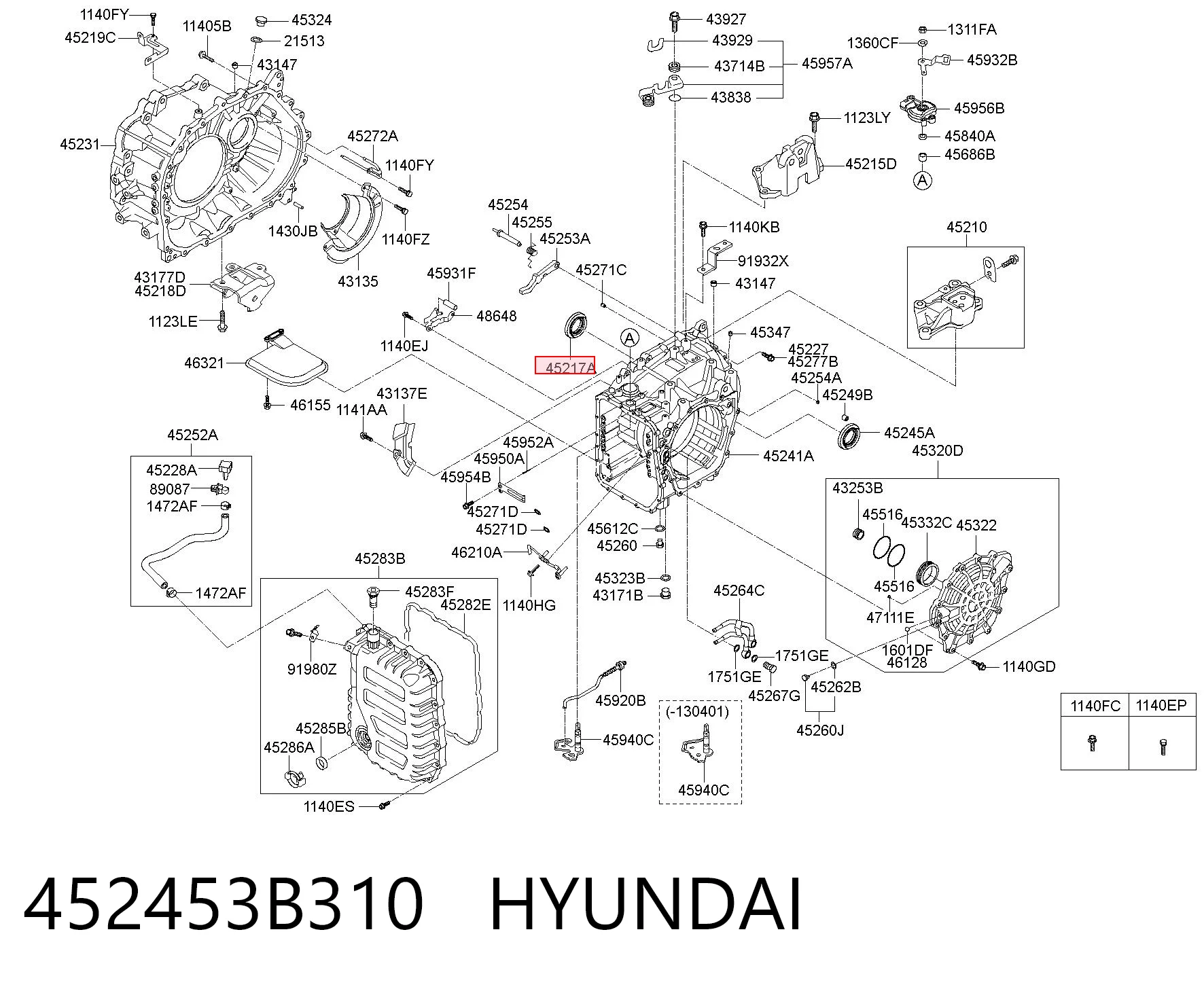 452453B310 Hyundai/Kia Retén del semieje delantero derecho