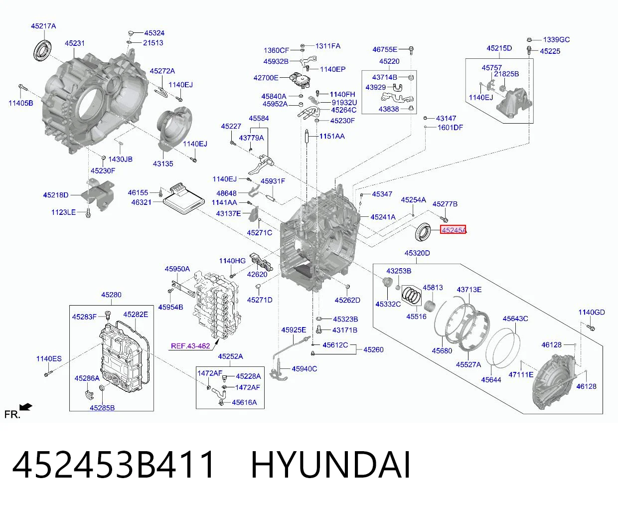 452453B411 Hyundai/Kia Retén del semieje delantero izquierdo