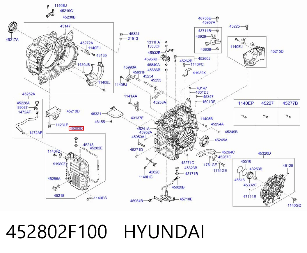 452802F100 Hyundai/Kia Cárter de aceite, caja automática