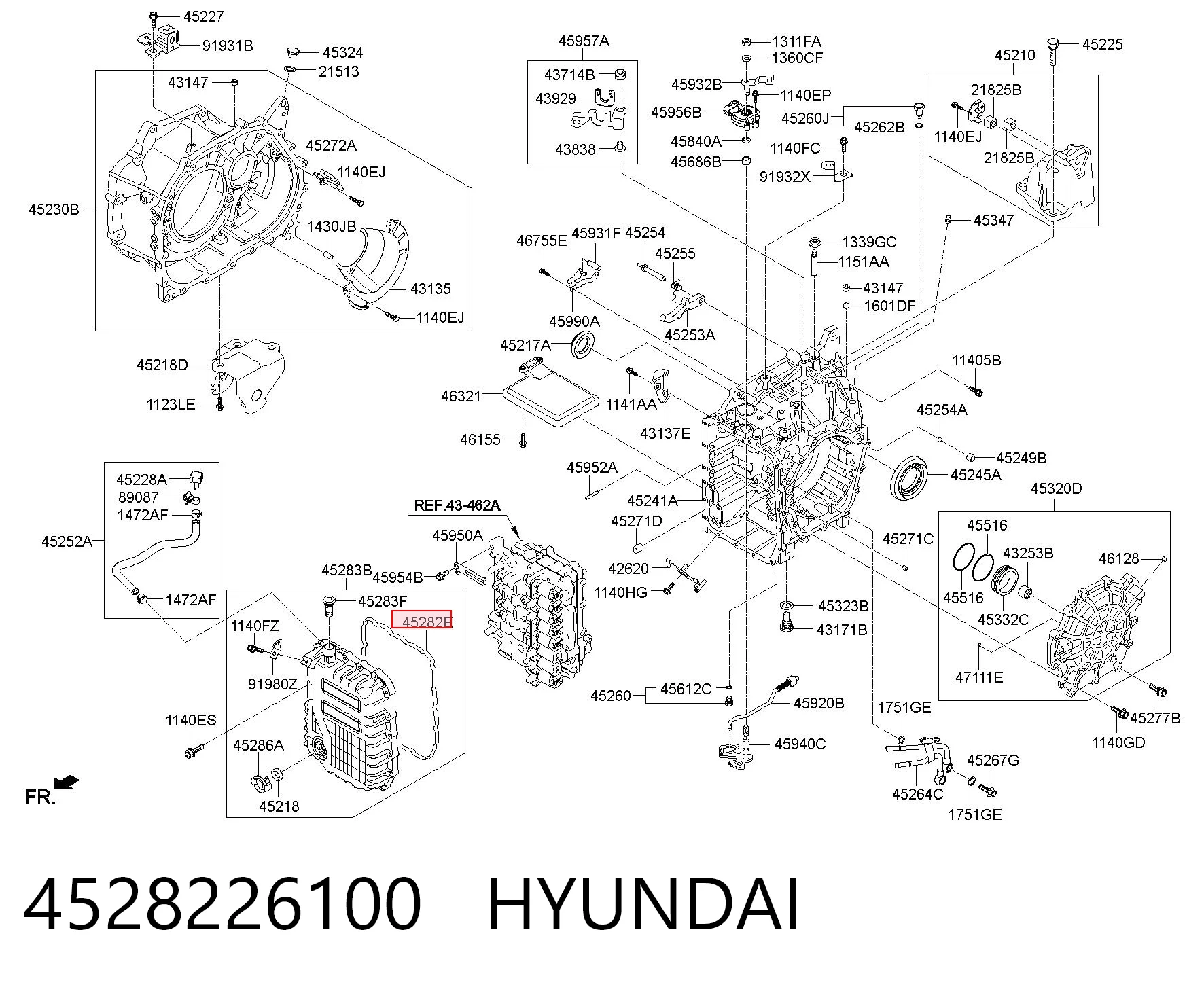 4528226100 Hyundai/Kia Junta del cárter de aceite de la caja de cambios