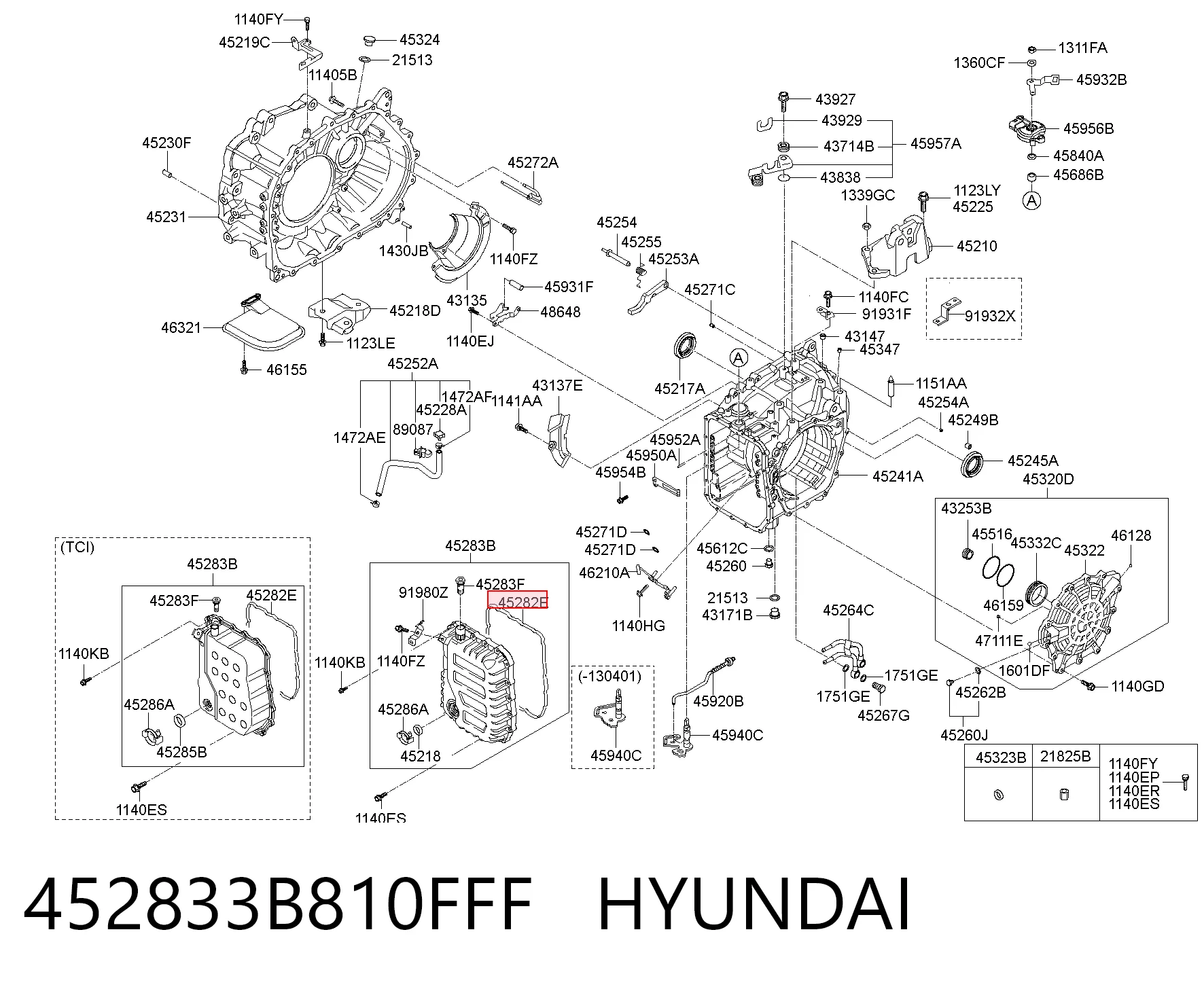 Junta del cárter de aceite de la caja de cambios para Hyundai Elantra MD