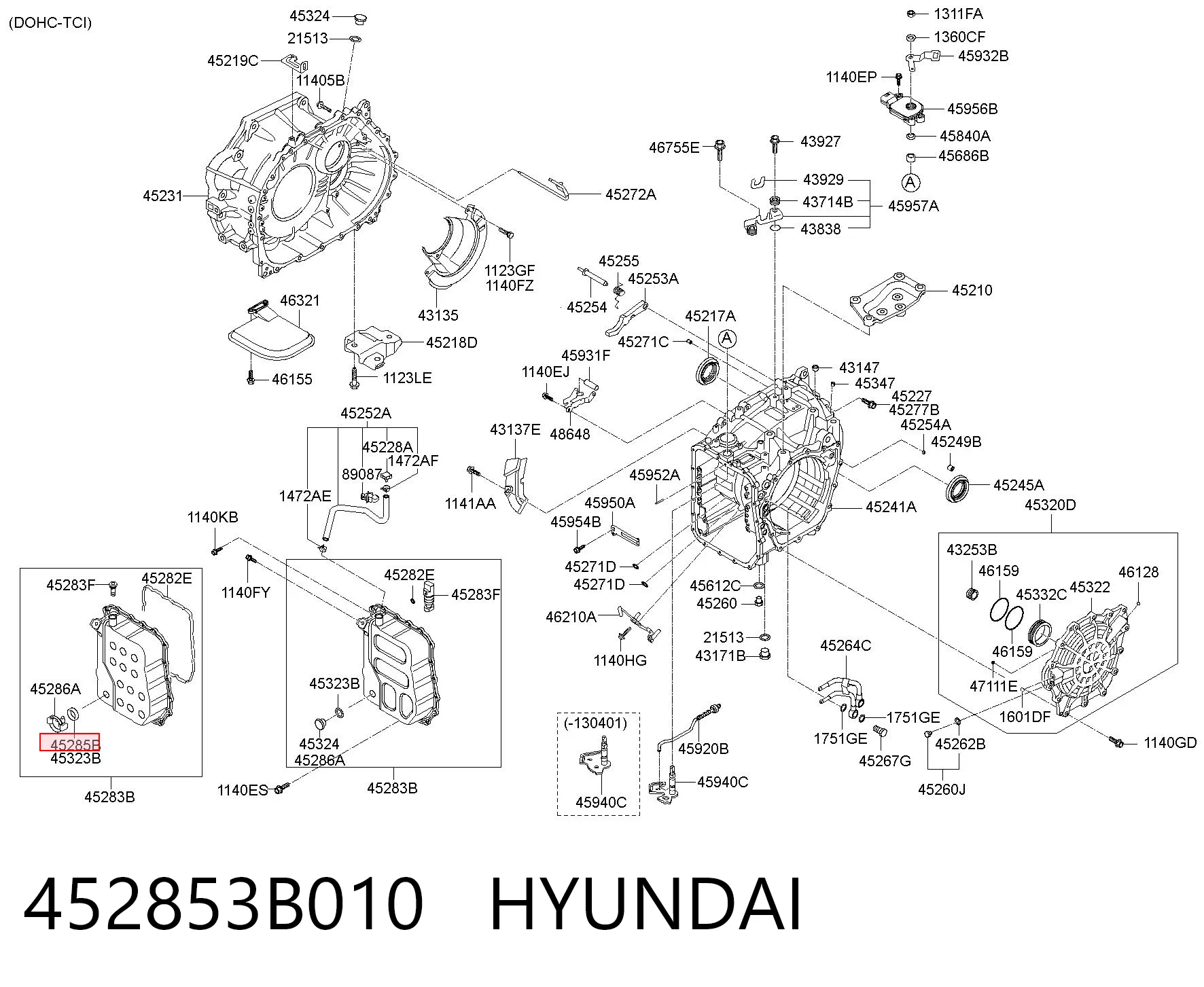 452853B010 Hyundai/Kia Junta de bomba de aceite de transmisión automática