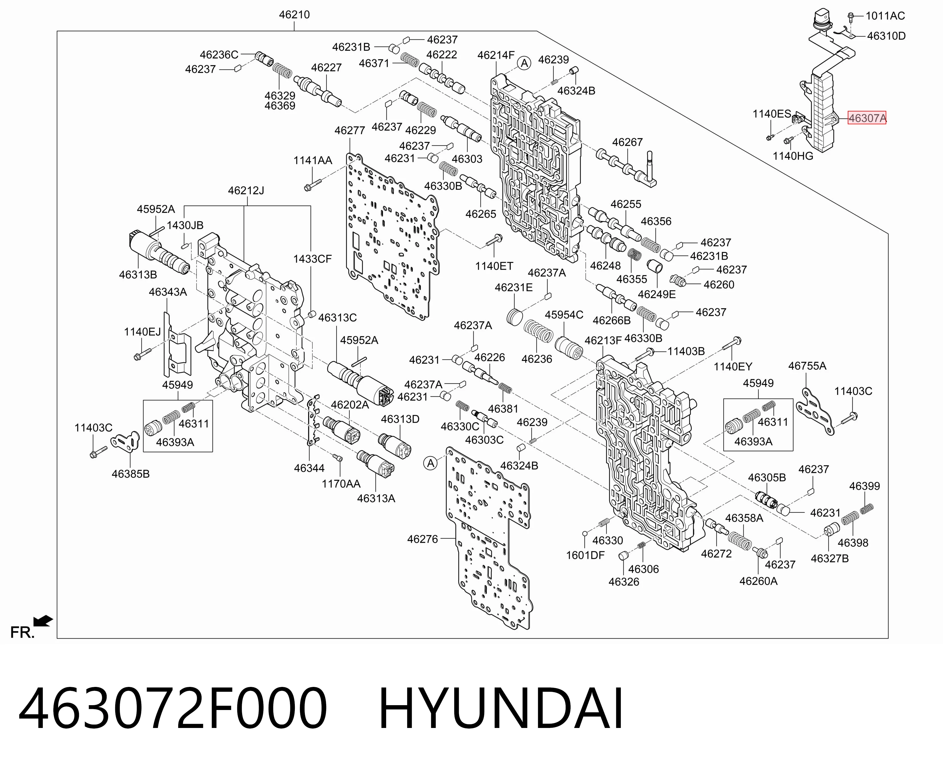 463072F000 Hyundai/Kia Mazo de cables de transmisión automática