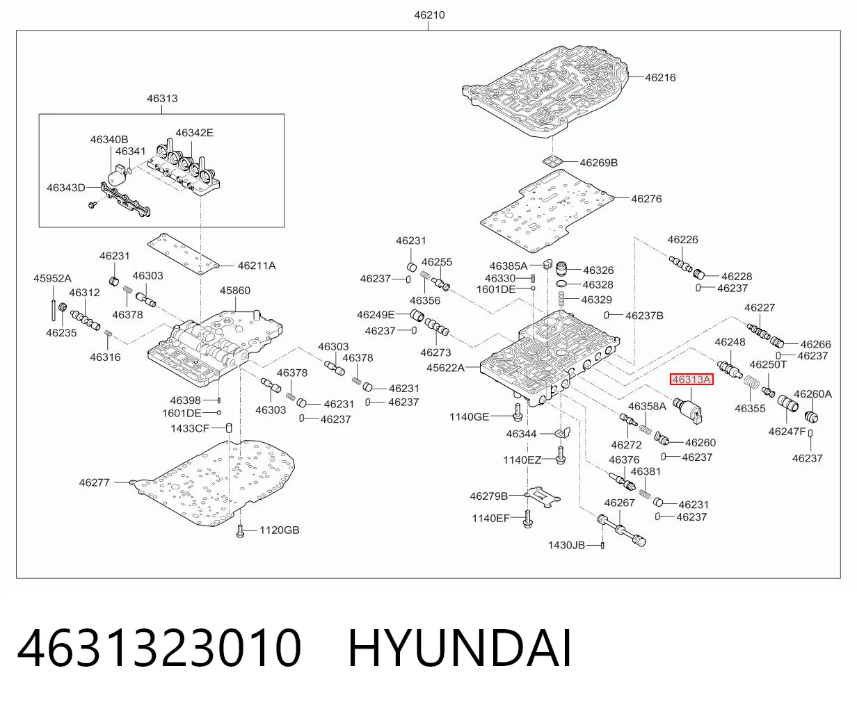 4631323010 Hyundai/Kia Solenoide de transmisión automática
